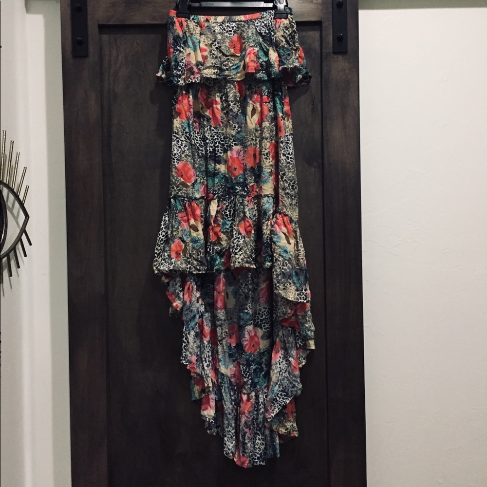 Strapless high low beachy dress